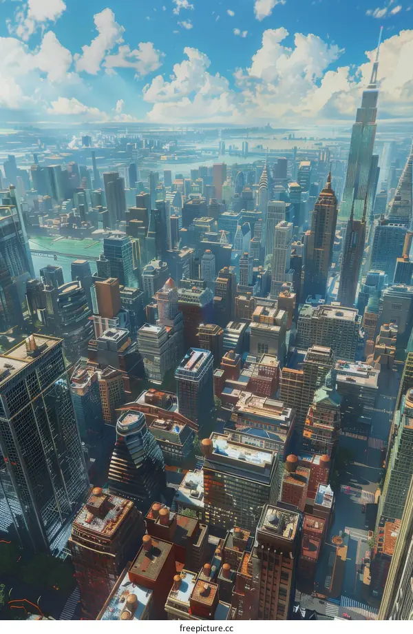 An Awe-Inspiring Aerial View of New York City's Bustling Metropolis