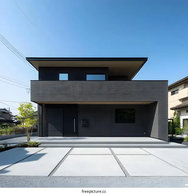 Modern Black Brick House Exterior Design