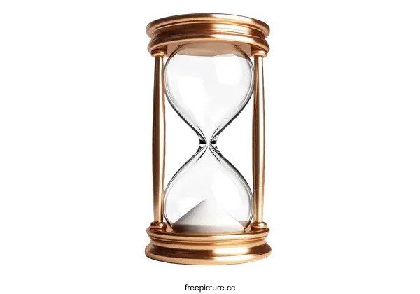 [Transparent Background PNG]Golden Hourglass Time Measurement Device