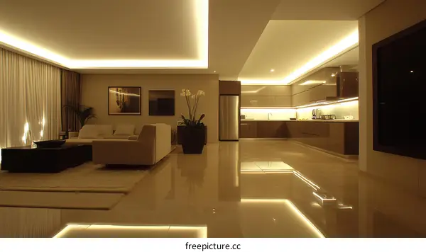 Modern Interior Design Living Room and Kitchen