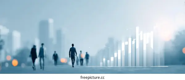 Business People Walking Towards Success
