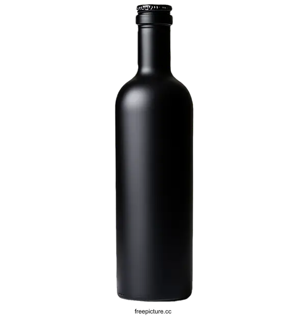 [Transparent Background PNG]Matte Black Wine Bottle Mockup