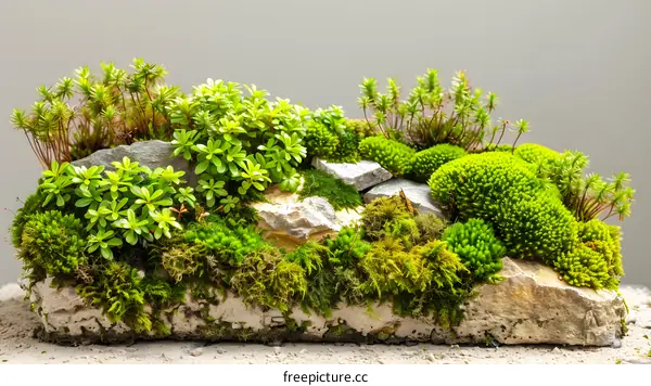 Green Moss Terrarium With Stones