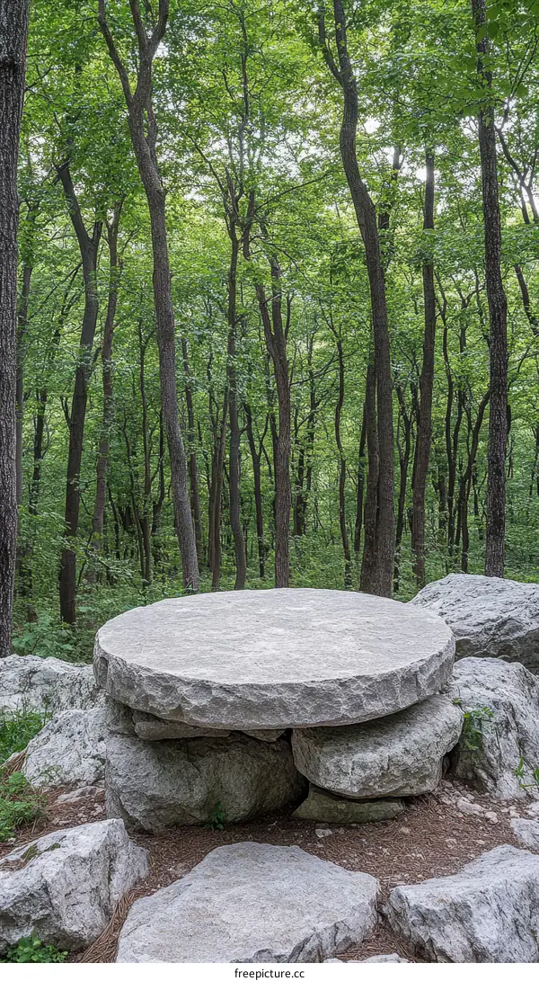 Forest Stone Table in Nature