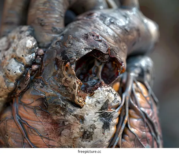 Close Up of a Damaged Human Heart