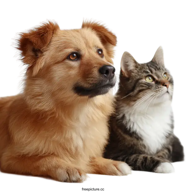 [Transparent Background PNG]Two Adorable Pets Laying Down Together