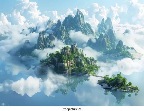 Ethereal Mountains Bathed in a Divine Glow