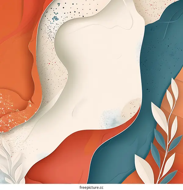 Abstract Paper Cut Background With Leaves