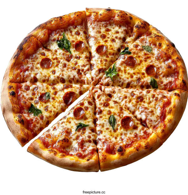 [Transparent Background PNG]Deliciously Sliced Pizza with Pepperoni