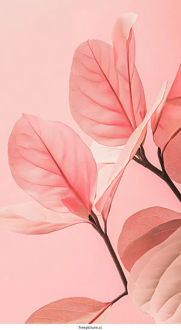 Pink Leaves on a Pink Background