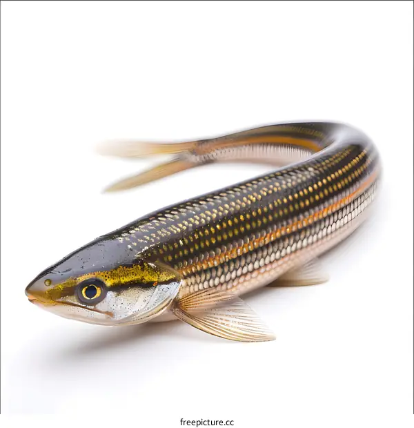 Freshwater fish on white background