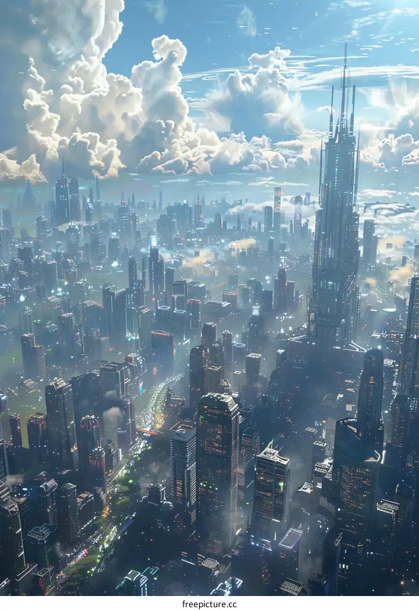 Cyberpunk Futuristic Cityscape