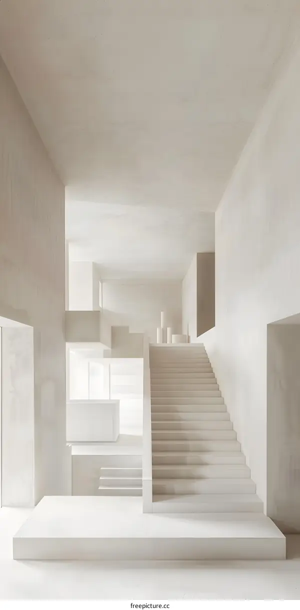 Modern Minimalist Concrete Staircase Interior Design