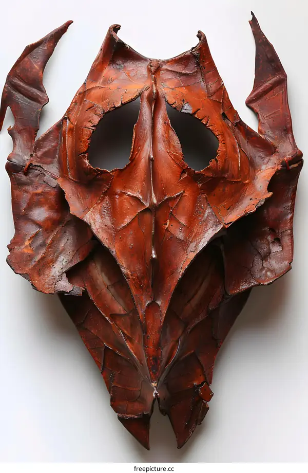 Brown Leather Mask on White Background