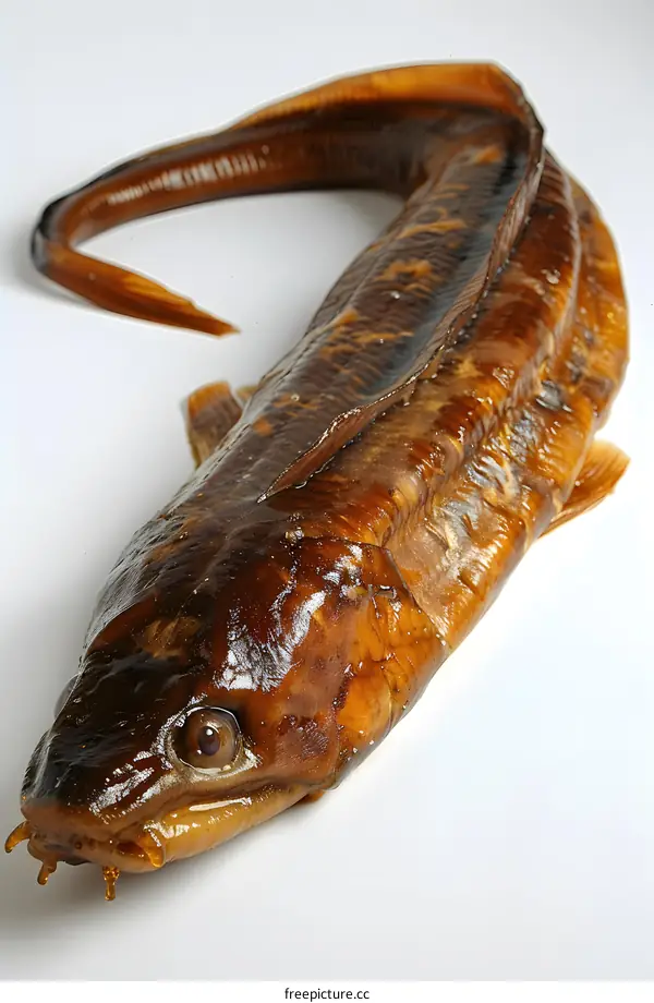 Smoked Fish on White Background