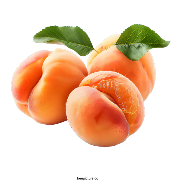 [Transparent Background PNG]apricots with leaves