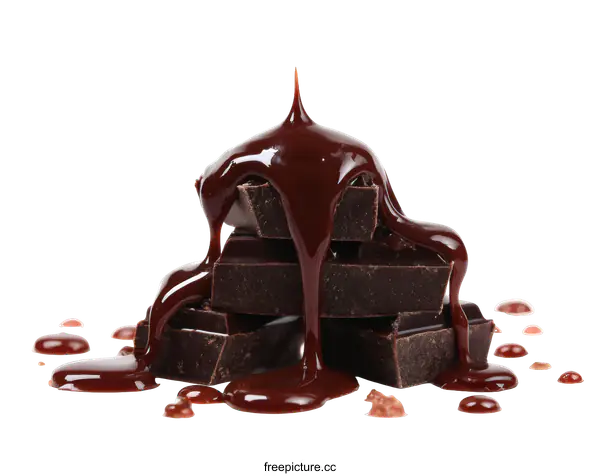 [Transparent Background PNG]Melted Chocolate Stacked with Drizzle