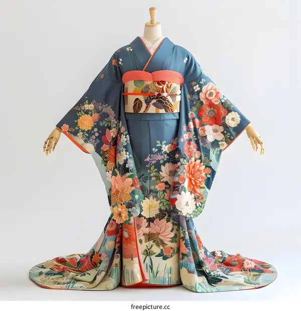 A kimono with a floral pattern