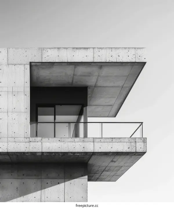 Modern Concrete Balcony with Sky View
