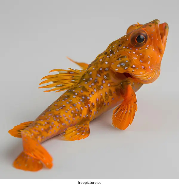 Orange fish on white background