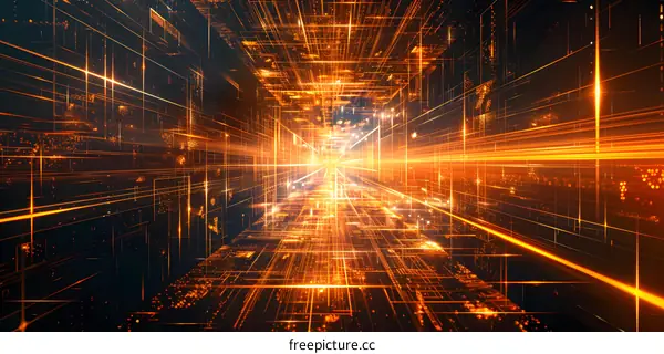 Abstract Orange Digital Network