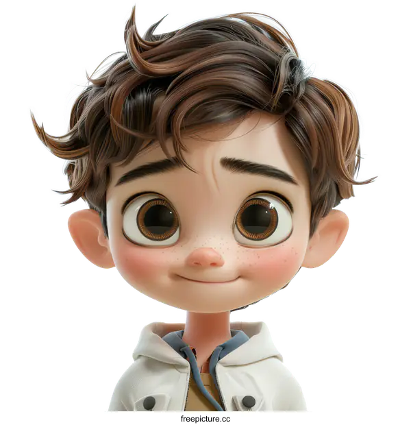Cute Cartoon Boy Portrait