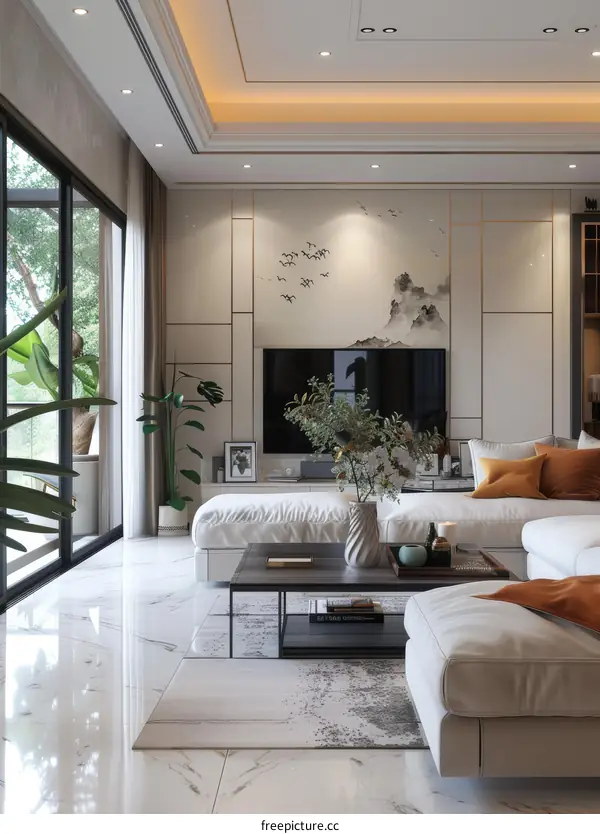 Modern Living Room With Contemporary Furnishing