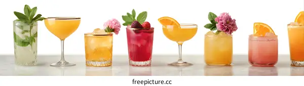 Colorful Refreshing Summer Cocktails