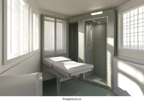 Modern Bathroom Interior Design with White and Green Colors