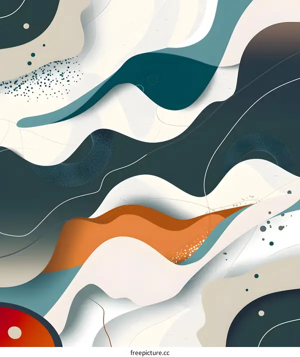 Abstract Background with Wavy Lines and Shapes