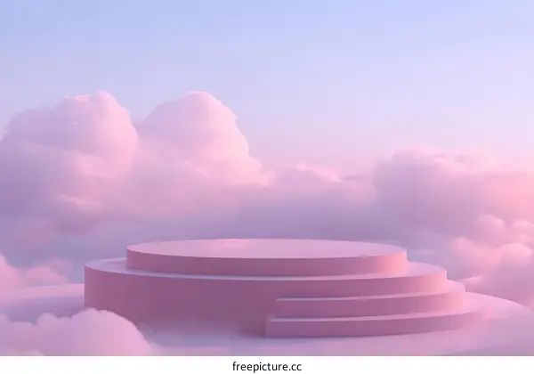 Pastel Pink Cloud Scene Product Display