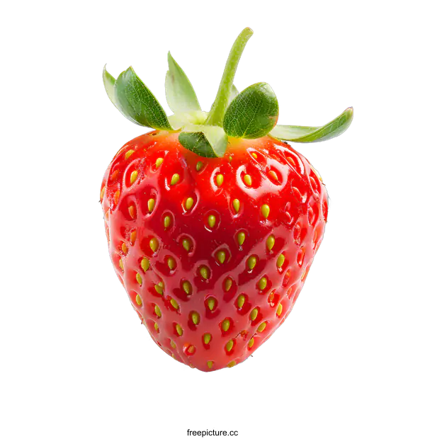 [Transparent Background PNG]Fresh Red Strawberry Isolated on White Background