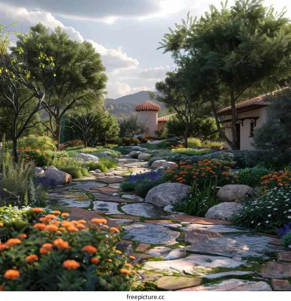 Garden landscape of a country house