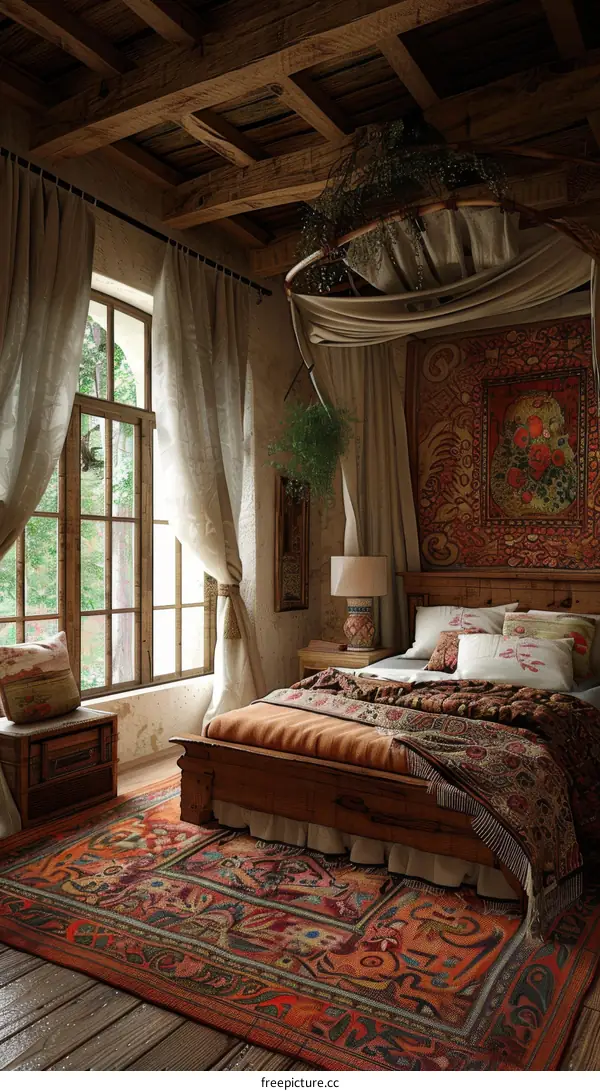 Rustic Wooden Bedroom Interior Design