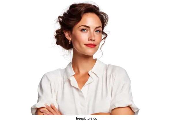 [Transparent Background PNG]Confident Caucasian Woman Portrait