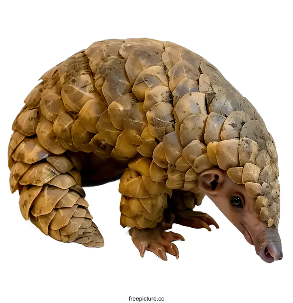 [Transparent Background PNG]A Pangolin Curled Up