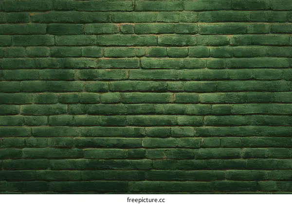 Dark Green Brick Wall Background Image