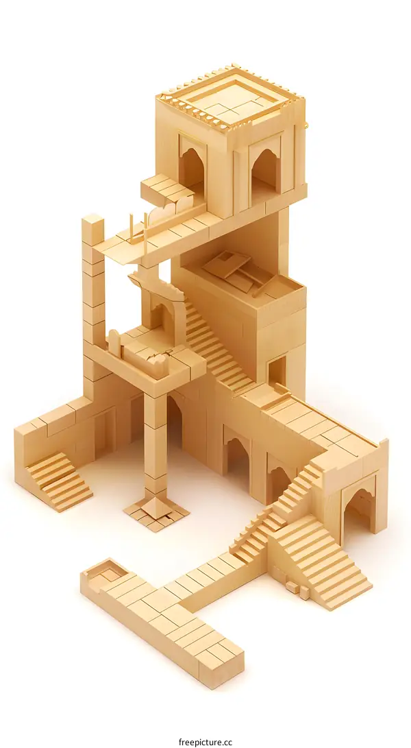 Wooden Building Blocks Toy  Construction Model  Architecture  Play  Creativity