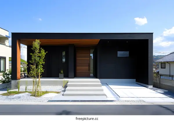 Modern Black and Wood House Exterior Design