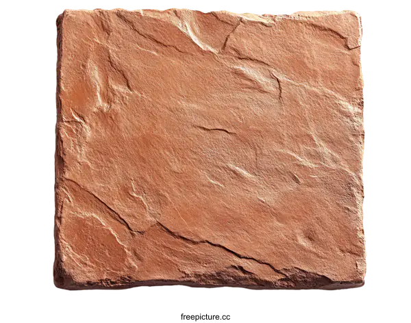 [Transparent Background PNG]Closeup of a Rectangular Red Stone Slab