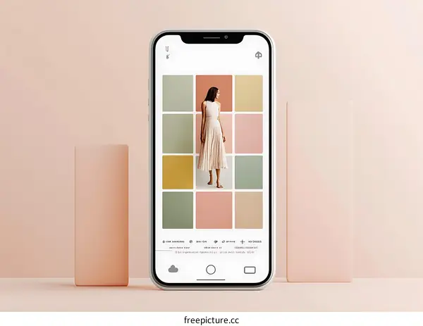 Woman in White Dress on Smartphone Screen