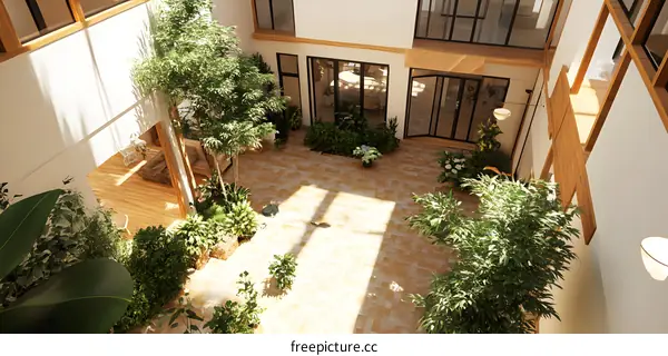 Modern Minimalist Courtyard with Natural Light
