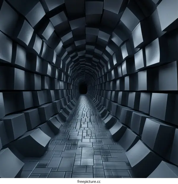 Dark Futuristic Sci-Fi Tunnel