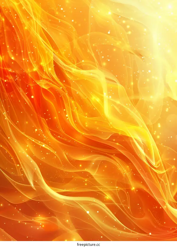 Blazing Orange Flames: Radiance and Fiery Intensity