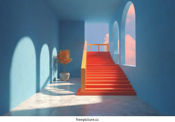 Abstract Colorful Stairway Interior Design