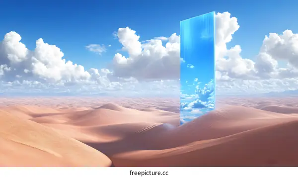 Digital Portal in Desert Landscape