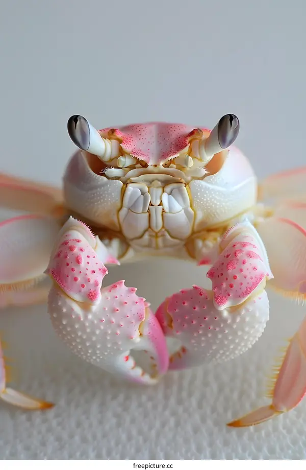 A pink porcelain crab