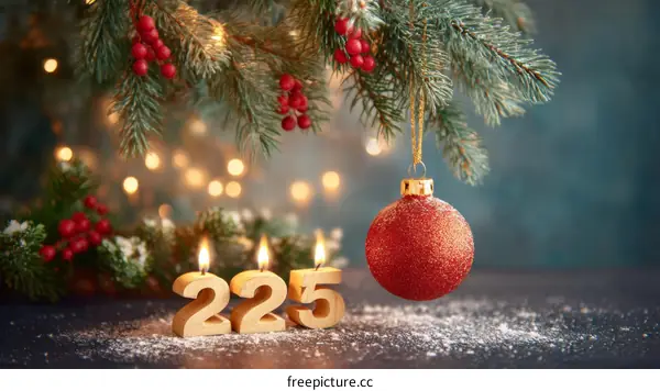 Christmas decoration 2025 with candles and ornament