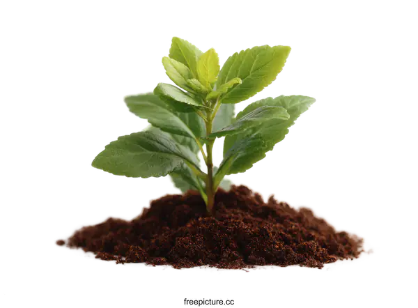 [Transparent Background PNG]A Tiny Plant Growing from Soil