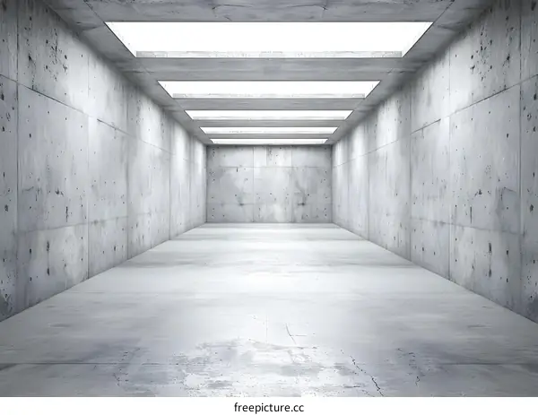 Empty Concrete Room With Light From Above